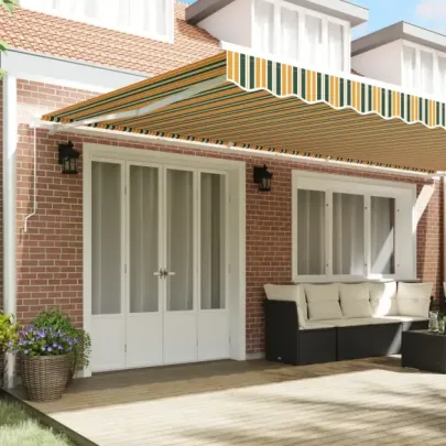 Pânză de Marchiză 6x3.5 m Verde-Galben | vidaXL