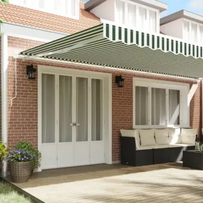 Material Marchiză 6x3 m Verde-Alb | vidaXL