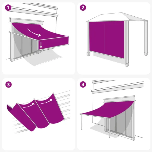 Material Umbrelă Exterior Galben-Alb 10x1.6 m - vidaXL