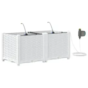 Plantere Auto-Irigare 2 bucăți Alb | Gratis Livrare 2