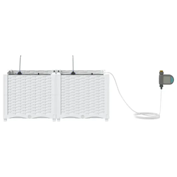 Plantere Auto-Irigare 2 bucăți Alb | Gratis Livrare