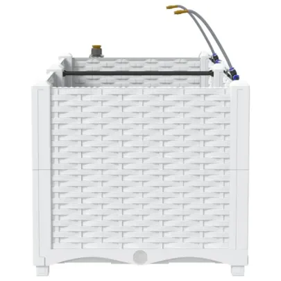 Plantere Auto-Irigare 2 bucăți Alb | Gratis Livrare