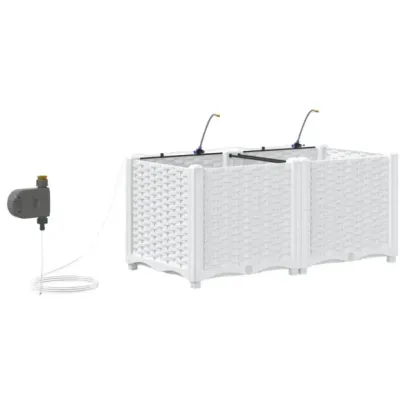 Plantere Auto-Irigare 2 bucăți Alb | Gratis Livrare