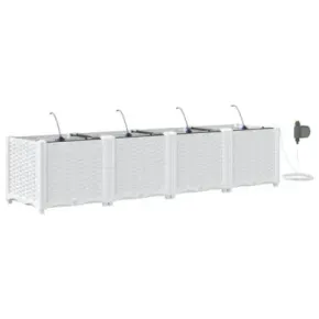 Jardiniere Irigare Automată 4 Bucăți Alb - vidaXL 2