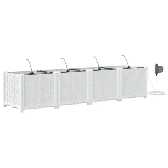Jardiniere Irigare Automată 4 Bucăți Alb - vidaXL