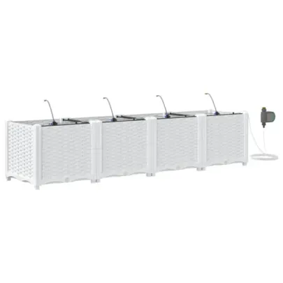 Jardiniere Irigare Automată 4 Bucăți Alb - vidaXL