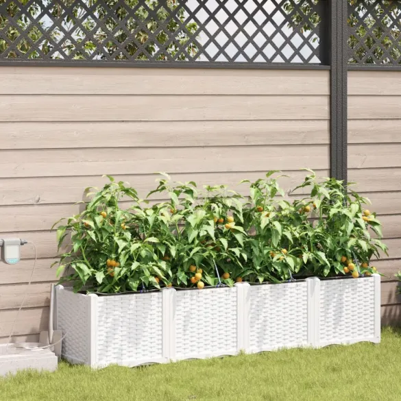 Jardiniere Irigare Automată 4 Bucăți Alb - vidaXL