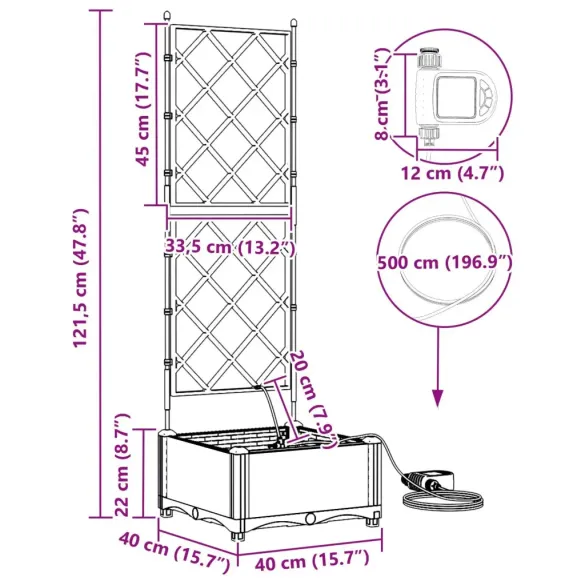 Suport Plantă cu Irigare Alb | vidaXL