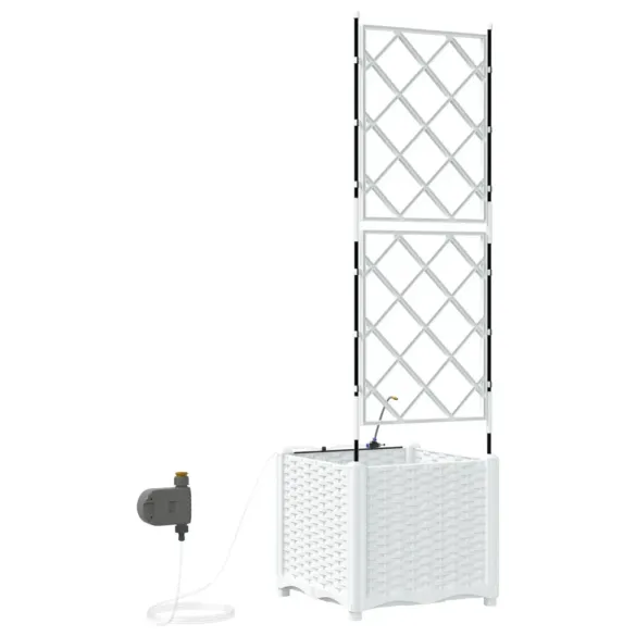 Jardiniere cu Irigare Automată Alb - vidaXL