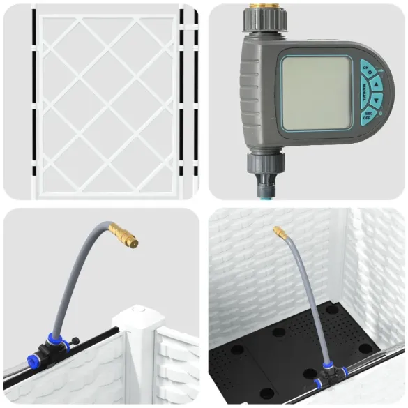 Jardiniere cu Irigare Automată Alb - vidaXL