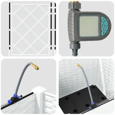 Jardiniere cu Irigare Automată Alb - vidaXL