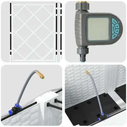 Jardiniere cu Sistem de Irigație 2 buc Albe - vidaXL