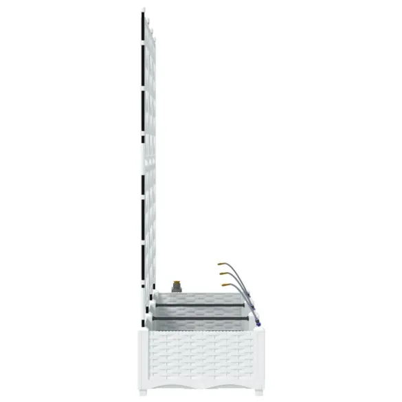 Ghivece Grădină cu Irigație Automată 3 bucăți Alb