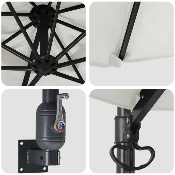 Umbrelă Cantilever Bej Poliester - Livrare Gratuită