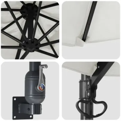 Umbrelă Cantilever Bej Poliester - Livrare Gratuită