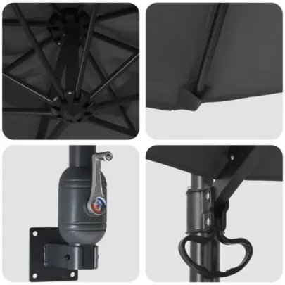 Umbrelă Terasă Antracit Oțel Poliester - Livrare Gratuită