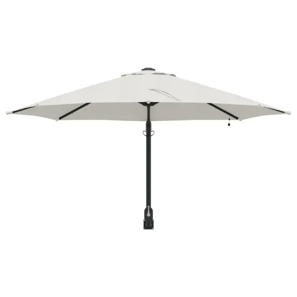 Umbrelă de Grădină cu LED-uri Montată pe Perete 248 cm Bej