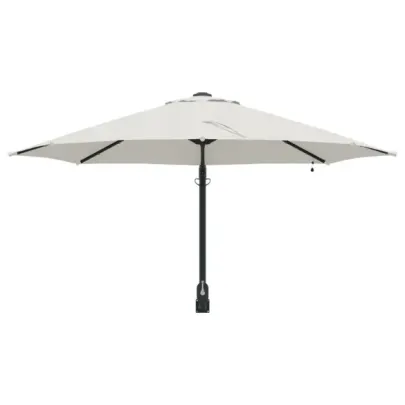 Umbrelă de Grădină cu LED-uri Montată pe Perete 248 cm Bej