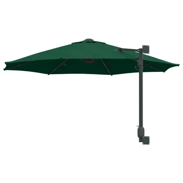 Umbrelă de Grădină Montată pe Perete cu LED-uri 248 cm
