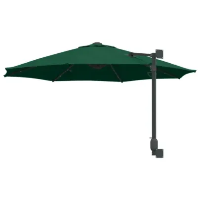 Umbrelă de Grădină Montată pe Perete cu LED-uri 248 cm
