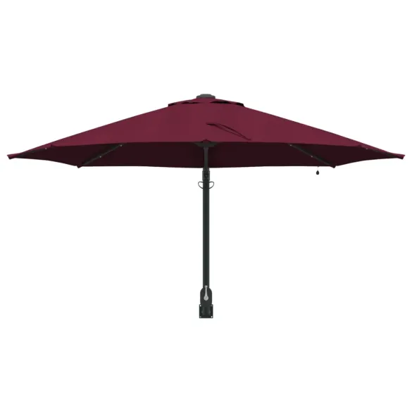 Umbrelă Grădină Montată Perete cu LED-uri Bordo 248 cm