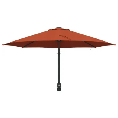 Umbrelă de Grădină Montată pe Perete cu LED-uri Teracotă 248 cm