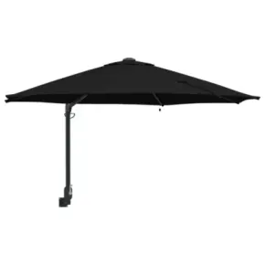 Parasol Montat pe Perete cu LED-uri Negru 248 cm | vidaXL 2