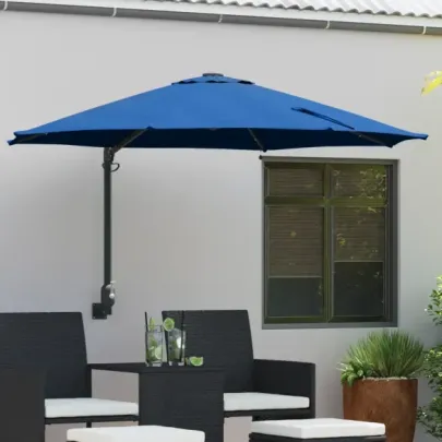 Parasol Montat pe Perete cu LED-uri pentru Grădină și Balcon