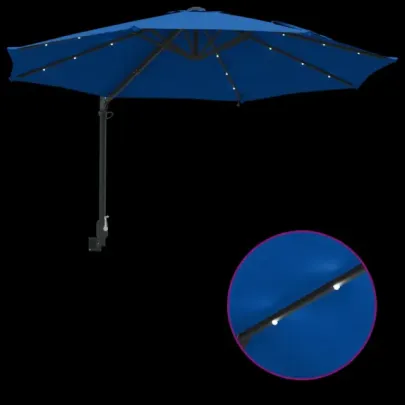 Parasol Montat pe Perete cu LED-uri pentru Grădină și Balcon
