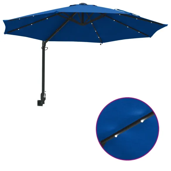 Parasol Montat pe Perete cu LED-uri pentru Grădină și Balcon