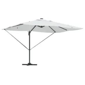 Umbrelă Cantilever cu LED-uri Bej pentru Exterior 2