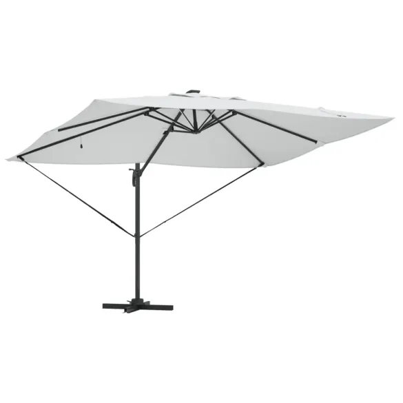 Umbrelă Cantilever cu LED-uri Bej pentru Exterior Umbrelă Cantilever cu LED-uri Bej pentru Exterior