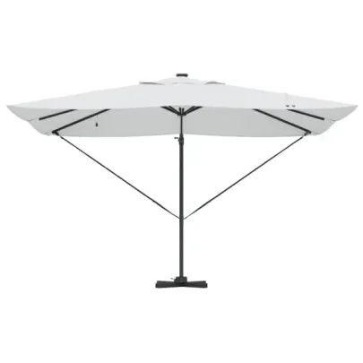 Umbrelă Cantilever cu LED-uri Bej pentru Exterior