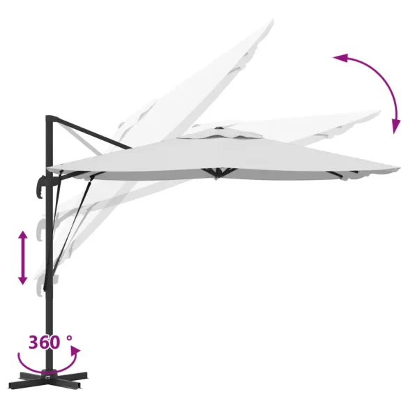 Umbrelă Patio 3m Nisip - Livrare Gratuită | vidaXL