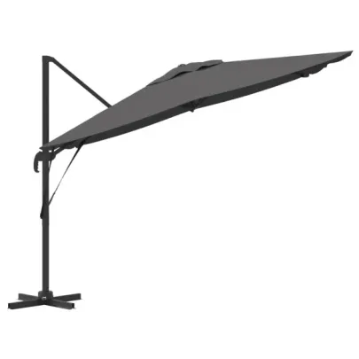 Umbrelă Cantilever Roma Antracit 286x285cm | Livrare Gratuită