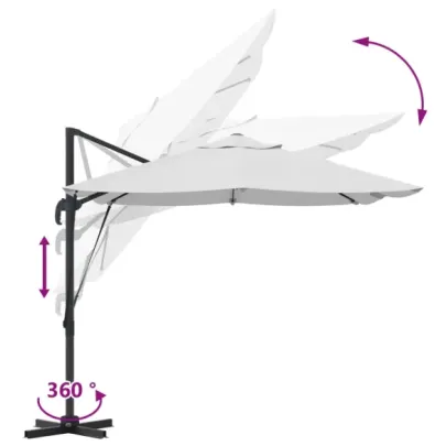 Umbrelă Cantilever Mare Înclinabilă - Livrare Gratuită