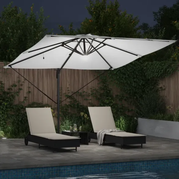 Umbrelă Cantilever Roma cu LED-uri Solar | VidaXL