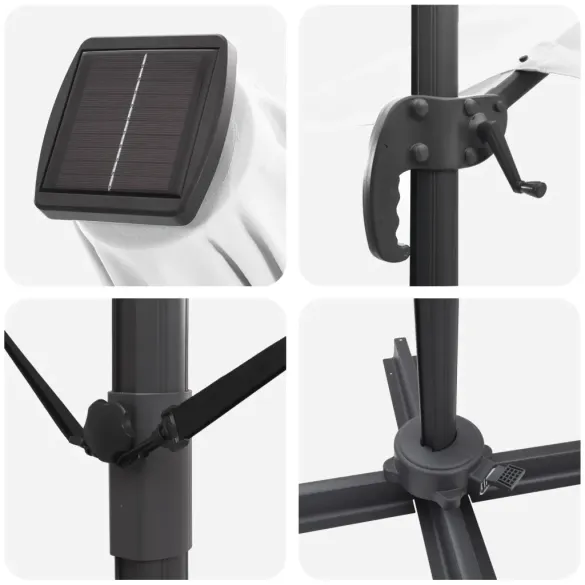 Umbrelă Cantilever Roma cu LED-uri Solar | VidaXL