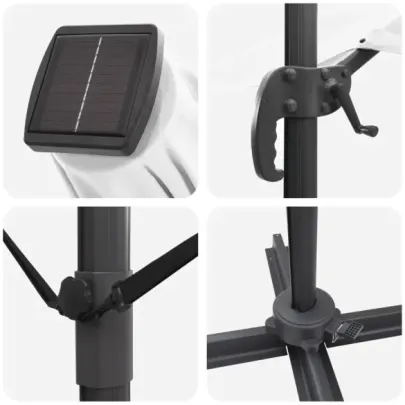 Umbrelă Cantilever Roma cu LED-uri Solar | VidaXL