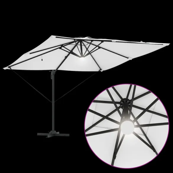 Umbrelă Cantilever Roma cu LED-uri Solar | VidaXL