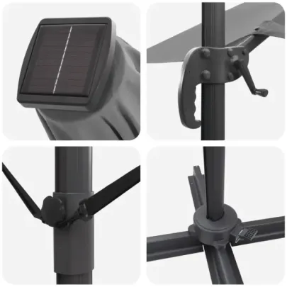 Umbrelă Cantilever Antracit - Livrare Gratuită în 7-9 Zile