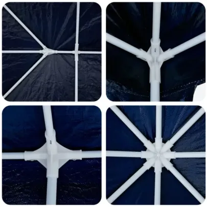 Cort de Petrecere 4x4m Albastru cu 8 Pereți | vidaXL