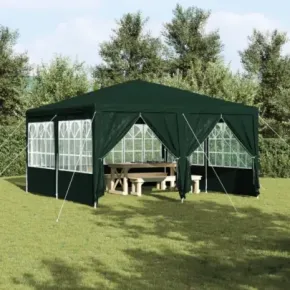 Cort de petrecere 4x4m verde pentru exterior - vidaXL