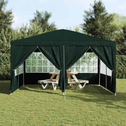Cort de petrecere 4x4m verde pentru exterior - vidaXL