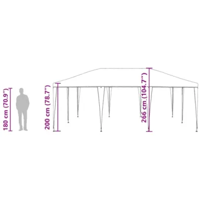 Cort de Petrecere Verde 6x4 m PE - Spatiu Exterior