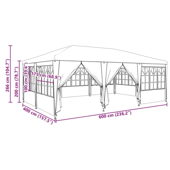 Cort Petreceri 6x4 m Antracit - Cort Exterior Spacios