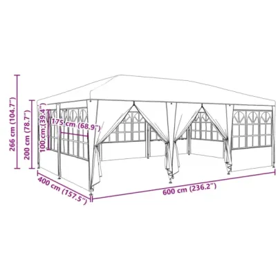 Cort Petreceri 6x4 m Antracit - Cort Exterior Spacios