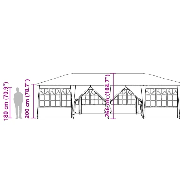 Cort de Petrecere Alb 8x4 m cu 12 Pereți | vidaXL