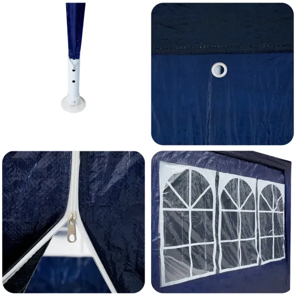 Cort de Petrecere Albastru 8x4 m PE - Spacios și Rezistent