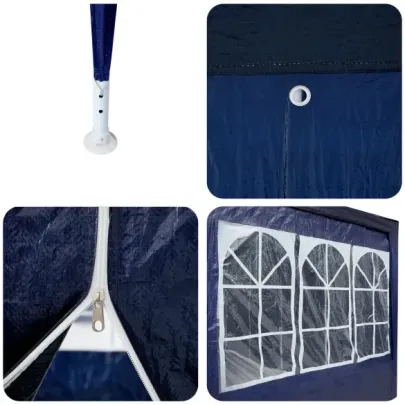 Cort de Petrecere Albastru 8x4 m PE - Spacios și Rezistent